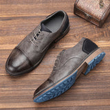 Wexleyjesus Men's Formal Shoes British Retro Brogue Shoes Mens Casual Business Leather Oxfords Men Office Dress Shoe Flats