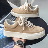 Wexleyjesus Men Leisure Shoes Vintage Style Versatile Men Leather Sneakers Comfortable Man Skateboard Shoes British Style Vulcanize Footwear