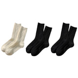 Wexleyjesus 3 Pairs/Lot New Cashmere Wool Socks Women's Winter Thicken Warm Black White Pack Set Thermal Japanese Fashion Solid Color