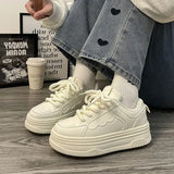 Wexleyjesus White Women Platform Sneakers Kawaii Sports Shoes Flats Tennis Female Casual Skateboard Vintage School Vulcanize Cute Footwear