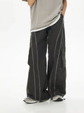 Wexleyjesus Baggy Wide Leg Cargo Pants Men Oversize gray Cargo Trousers Male Loose Casual Sweatpants Streetwear Hip Hop