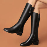 Wexleyjesus Winter Women Boots 2024 New Fashion Women's Knee Boots Fashion Waterproof High Heel Shoes Comfortable Chunky Heel Long Boots