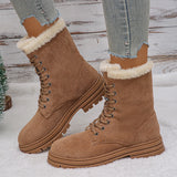 Wexleyjesus Padded Boots Winter Shoes For Women Lace Up Boots-Women Australia Round Toe Luxury Designer Cotton 2024 Rubber Autumn Snow Ladie