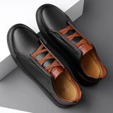 Wexleyjesus Fashion Men's Casual Leather Shoes Men Skateboarding Shoes Mens Light Comfortable Driving Flats