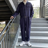 Wexleyjesus Japanese Retro Workwear Jumpsuit Men's Loose High Street Personality Casual Simple Hip-hop Jumpsuits Men Bottom Male Clothes