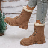 Wexleyjesus Padded Boots Winter Shoes For Women Lace Up Boots-Women Australia Round Toe Luxury Designer Cotton 2024 Rubber Autumn Snow Ladie