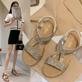 Wexleyjesus Summer New Designer Platform Sandals Women Fashion Casual Roman Shoes Female Solid Color Crystal Sandalias Mujer