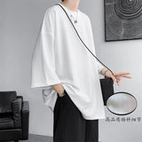 Wexleyjesus High Quality Men Oversized Ice Silk T Shirts 2023 Summer Mens Half Sleeve Fashions Harajuku T-Shirt Male Solid Simple Daily Tees