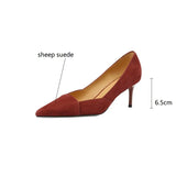 Wexleyjesus Sheep Suede Pointed Toe Stiletto Women Pumps Spring Summer Woman Shoes Fashion Loafers Shoes for Women Zapatos Mujer High Heels