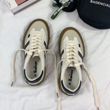Wexleyjesus New Luxury Shoes for Woman Classic Sneakers Women Leather Retro Low Cut Lace -up Casual Women Sneakers Plus Size 44