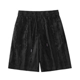 Wexleyjesus Summer Thin Shorts Men Fashion Oversized Ice Silk Shorts Men Streetwear Loose Black/White Beach Shorts Mens Large Sizes M-5XL