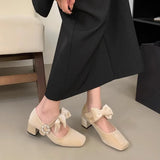 Wexleyjesus Shoes Woman Bow-Knot Autumn Female Footwear New Butterfly Winter On Heels Wedding Fall Dress Mary Janes Butterfly-knot