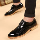 Wexleyjesus Patent Leather Formal Leather Shoes Office Business Oxfords Shiny Casual Wedding Shoes Male Derby Shoes Men Formal Dress Shoes