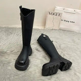 Wexleyjesus Zipper Shoes Fashion Boots Woman Boots-Women Round Toe Sexy Thigh High Heels High Sexy Punk 2024 Stiletto Ladies Autumn