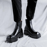 Wexleyjesus Men Luxury Fashion Chelsea Boots Brand Designer Pointed Toe Shoes Punk Goth Dresses Cowboy Original Leather Boot Platform Botas