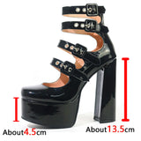 Wexleyjesus   Women's Brand New Great Quality Sweet Sexy Super High Heels Chunky Platform Party Mary Janes Shoes Woman Pumps High Heeled