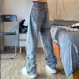 Wexleyjesus Mens Cowboy Pants 2024 Trend Hip Hop Trousers Baggy Retro Jeans For Men Straight Casual Vintage Summer Ripped Regular Kpop