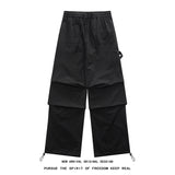 Wexleyjesus Plus Size 5XL-M High Street Pleated Overalls Men's Fashion Loose Straight Casual Pants Male Solid Color Trousers Spring New