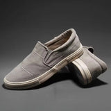 Wexleyjesus Mens Canvas Shoes New Men Casual Slip On Wear-Resisting Flat Shoes Brand Coth shoes Fashion Driving Shoes