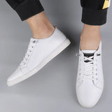 Wexleyjesus New Men's Leather Small White Shoes Men Spring Summer Casual Shoes High-end Lightweight Fashionable Shoes