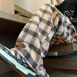 Wexleyjesus Green Plaid Pants Men Harajuku Winter Wide Leg Checked Trousers Male Oversize Big Size Casual Sweatpants Streetwear 8XL