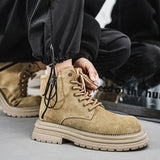 Wexleyjesus Suede High Top Male Casual Boots Lace Up Social Cheap Clearance Free Shipping Footwear Offer Low Price Pu Men's Leather Shoes