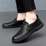 Wexleyjesus Quality Men Casual Leather Business Shoes Handmade Lightweight Antiskid Dress Loafers Comfortable Outdoor Walking Driving Shoes