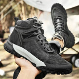 Wexleyjesus Men Shoes New Genuine Leather High Tops Casual Sport Hiking Shoes Outdoor Sneakers Hot Skidproof Cow Leather Climbing Boots