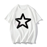 Wexleyjesus Little Star Printed Men's T Shirt Summer Fashion Casual Short Sleeve Tee Tops Mens Cotton Linen Oversized Hip-Hop T-shirt 5XL