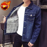 Wexleyjesus Male Jean Coats with Sheep Padding Men's Denim Jacket Wide Sleeves Black Padded Wool Warm Winter Outerwear Aesthetic Clothing G