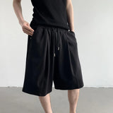 Wexleyjesus Summer High-waisted Large-size Sports Shorts Men Solid Handsome Sports Loose Casual Wide-leg Five-point Pants Male Clothes