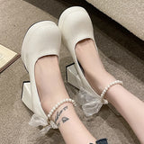 Wexleyjesus Ankle Strap Platform Pumps for Women Super High Heels Patent Leather Mary Jane Shoes Woman Lace Bowknot Dress Shoes Ladies