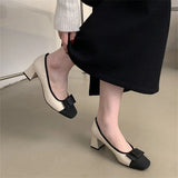 Wexleyjesus Spring And Autumn Casual French Elegance Mid Heels Temperament Fashion Sweet Girls Ol Ladies Kawaii Shoes