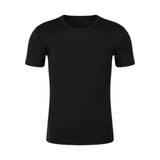 Wexleyjesus  T-shirt Fade-resistant Exquisite Edging Polyester Quick Dry Solid Color Pullover Top for Daily T-Shirt Men's Clothing