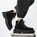 Wexleyjesus Suede High Top Male Casual Boots Lace Up Social Cheap Clearance Free Shipping Footwear Offer Low Price Pu Men's Leather Shoes