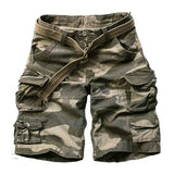 Wexleyjesus High Quality Camouflage Cotton Cargo Shorts For Men Summer Multi Pocket Military Knee Length Casual Men's shorts ( Free Belt )