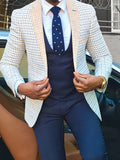 Wexleyjesus Blazers Retro Plaid Blazer One Button Plaid Slim-fit Haute Couture Blazer Men Casual Lapel Suit Jacket For Spring Fall Business