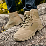 Wexleyjesus Winter Boots Men's Outdoor Hiking Shoes Suede High Top Hiking Men's Shoes Platform Boots Work Ankle Boots Desert Training Shoes