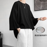Wexleyjesus High Quality Men Oversized Ice Silk T Shirts 2023 Summer Mens Half Sleeve Fashions Harajuku T-Shirt Male Solid Simple Daily Tees