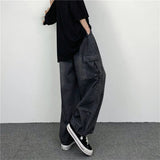 Wexleyjesus Baggy Jeans big pocket Trousers Male Denim cargo Pants Wide Leg Pant Men's Jeans Loose Casual Streetwear Hip Hop Harajuku