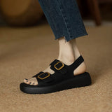 Wexleyjesus Brand Design Summer Open Toe Platform Roman Chunky Heel Punk Leisure women Sandals Casual Buckle Black Trendy Shoes Woman