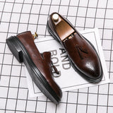 Wexleyjesus 2024 Tassel Gentleman Dress Shoes Men Brogues Oxford Shoes High Slip-On Formal Shoes Classic Men's Business Leather Shoes Casual