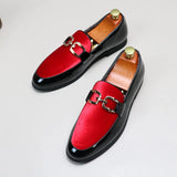 Wexleyjesus Fashion Man's Leather Shoes Party Wedding Loafers Metal Button Moccasins Men Slip-on Comfortable Driving Popular Club Flats