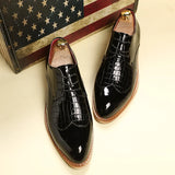 Wexleyjesus Patent Leather Formal Leather Shoes Office Business Oxfords Shiny Casual Wedding Shoes Male Derby Shoes Men Formal Dress Shoes