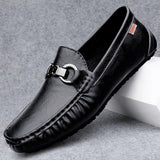 Wexleyjesus Mens Casual Leather Shoes Handmade Slip on Loafers Elegantes Moccasins Breathable Male Driving Shoes Formal Dress Walking Shoes