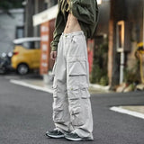 Wexleyjesus Multi-pockets Cargo Pants Streetwear Hip-hop Mopping Trousers Harajuku Tooling Pant Men's Vintage Loose Casual Jogging Pants