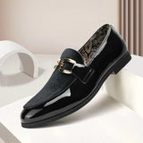 Wexleyjesus Fashion Man's Leather Shoes Party Wedding Loafers Metal Button Moccasins Men Slip-on Comfortable Driving Popular Club Flats