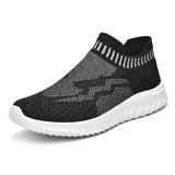 Wexleyjesus Fashion Red Breathable Slip On Sneakers Men Espadrilles Ultralight Non Slip Comfort Men Socks Shoes Knitting Mesh Socks Sneakers