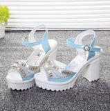 Wexleyjesus Designer  new sexy fashion women's sandals summer diamond fish mouth muffin platform High heels casual slippers womens shoes