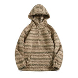 Wexleyjesus Men's Retro Gradient Wool Hooded Sweater Autumn Winter Striped Women Knitted Sweaters Loose Casual Long Sleeves Tops Pullover